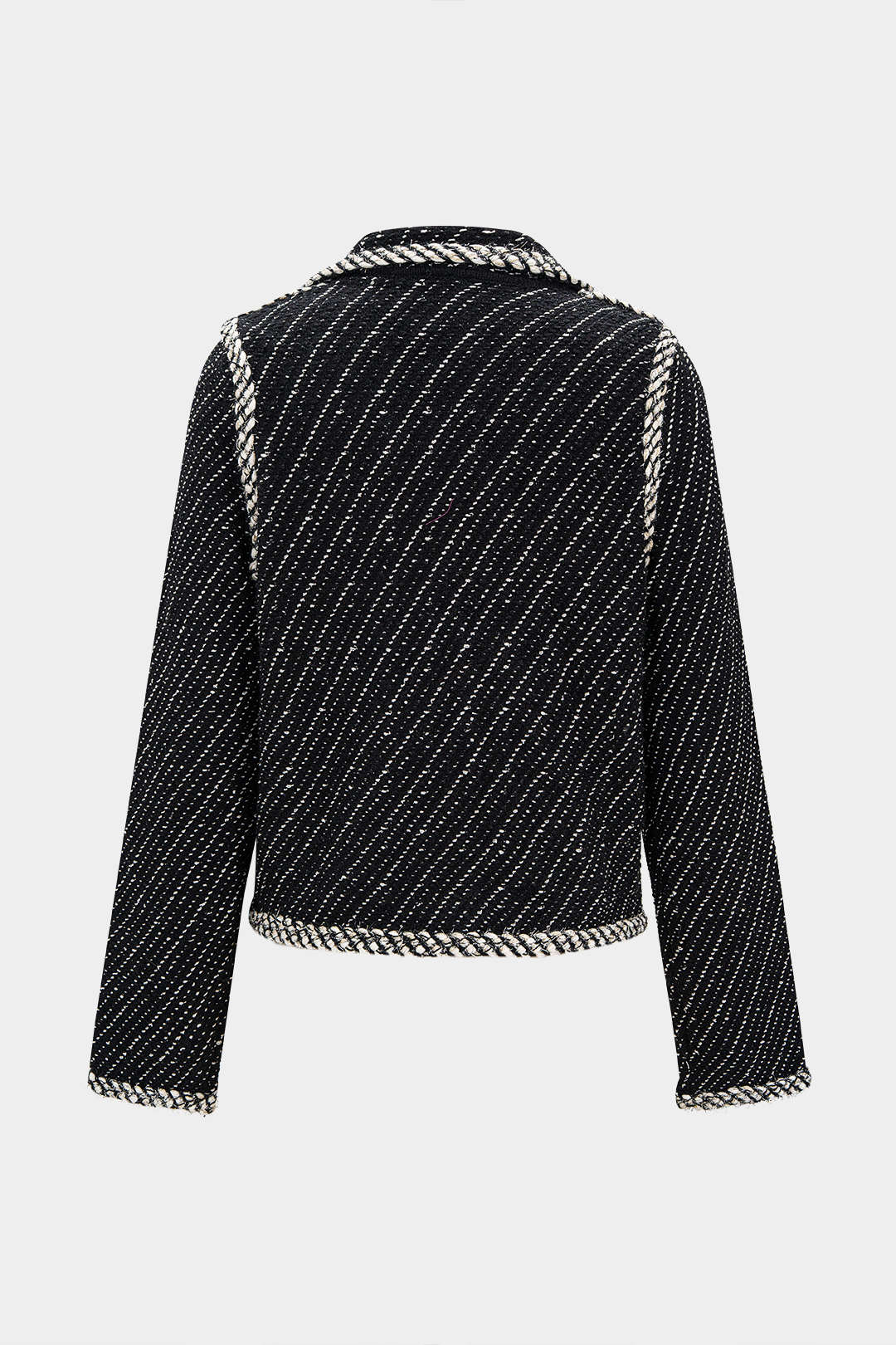 Knit Contrast Metallic Button Lapel Outerwear