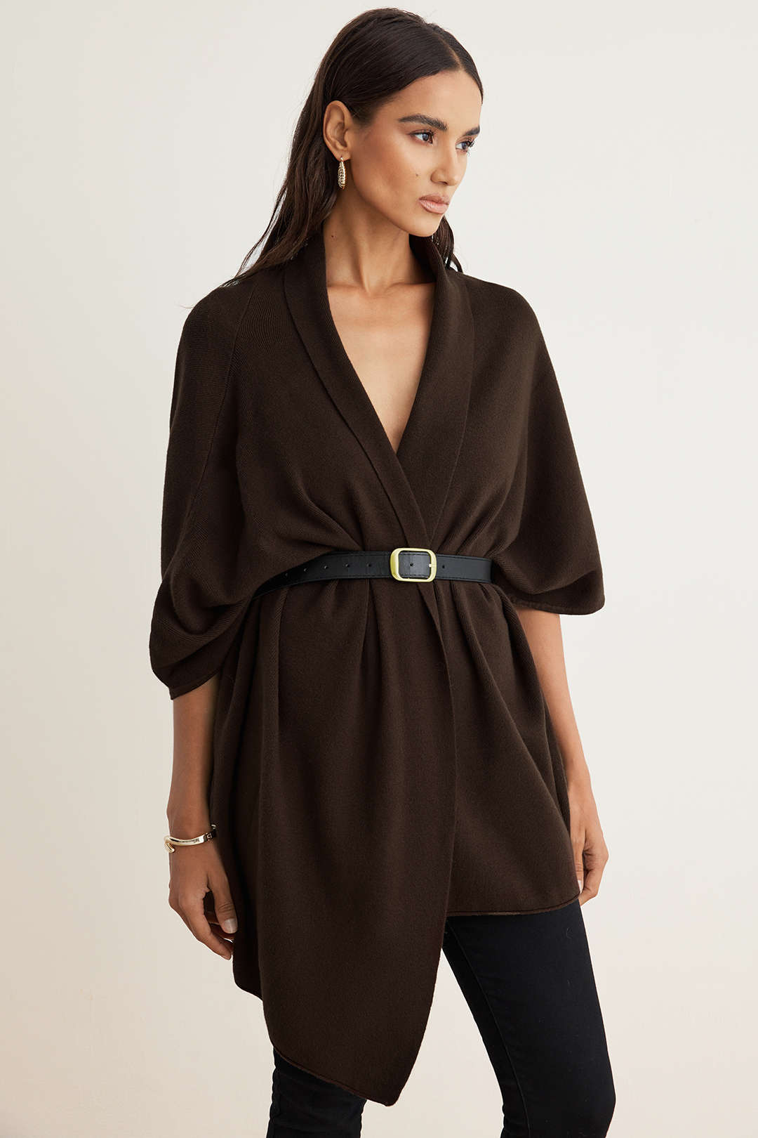 Knit Belted Short-Sleeve Top