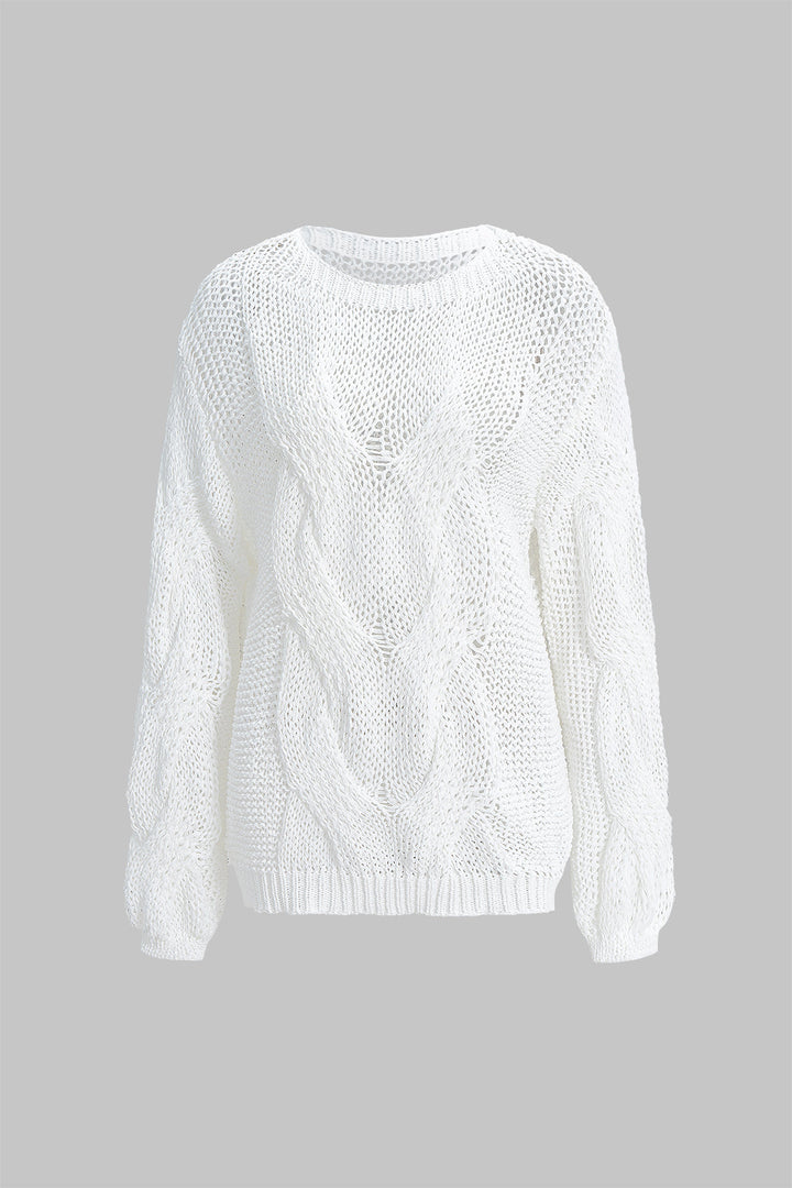 Knit Cut Out Long-Sleeve Top