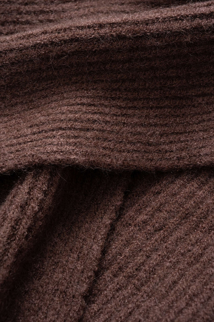 Knit Crossed V-Neck Long-Sleeve Top