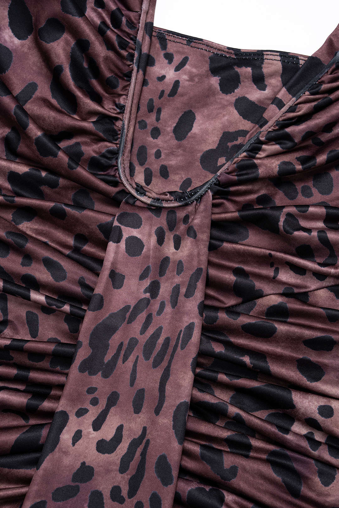 Leopard Print Halter Neck Backless Tie-Up Sleeveless Maxi Dress