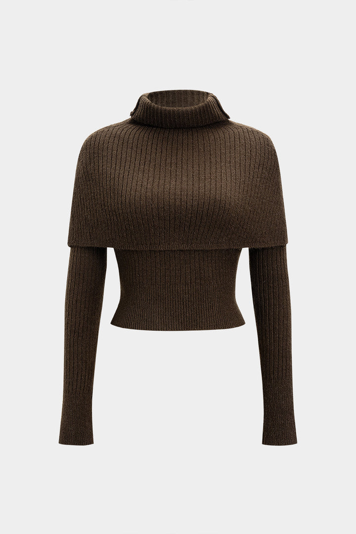 Sweater High Collar Long-Sleeve Top