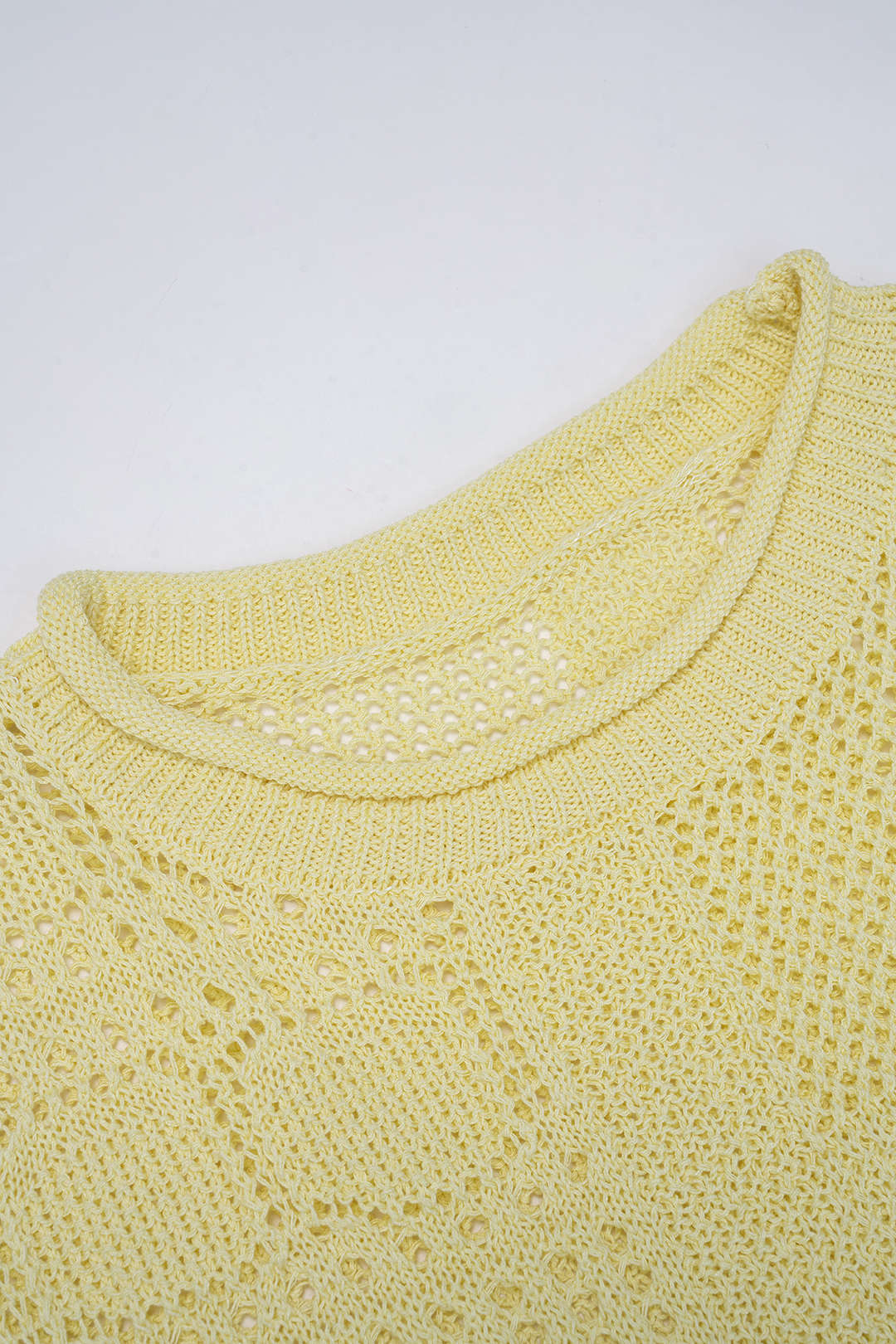 Solid Geometric Round Neck Drawstring Long-Sleeve Top