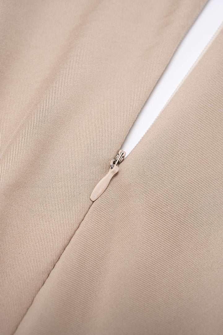 Metallic Decor Cut Out Ruched Slip Sleeveless Maxi Dress