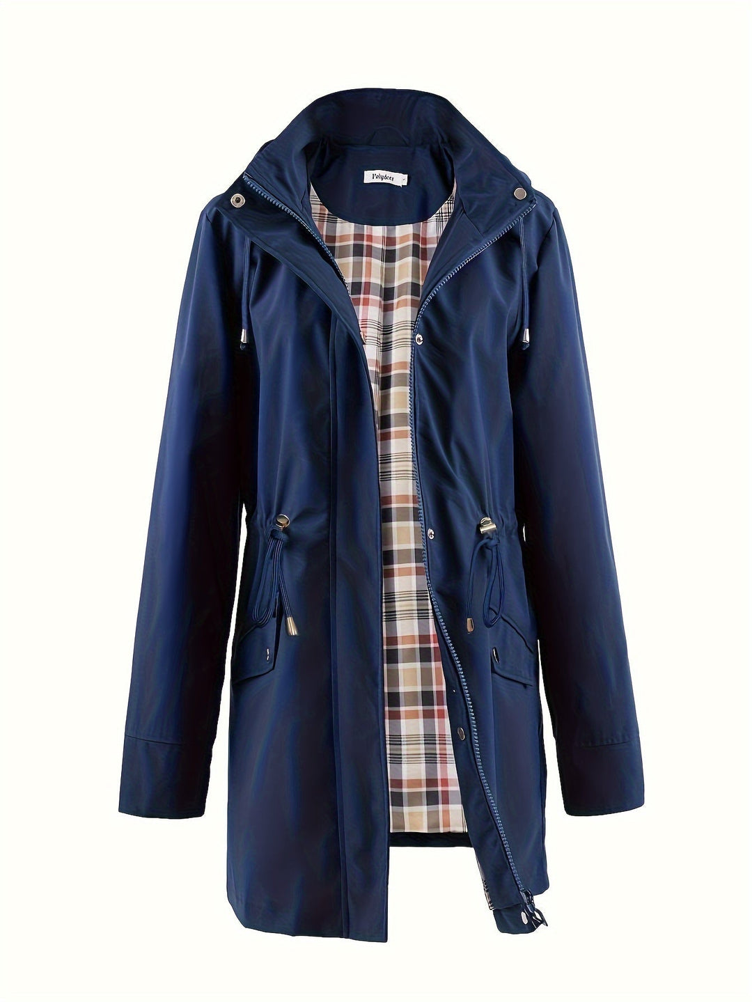Veronica™ | Plaid Lined Drawstring Waist Hooded Parka Jacket