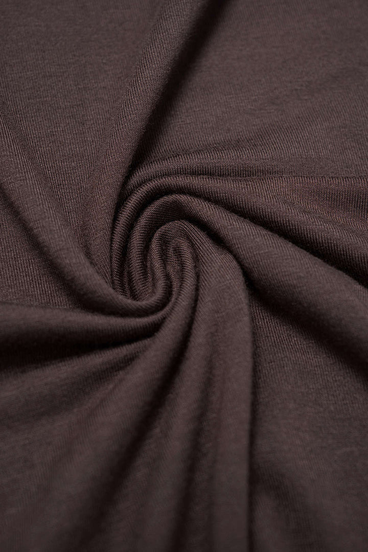 Faux Leather Crossed Ruched Long Sleeve Maxi Dress