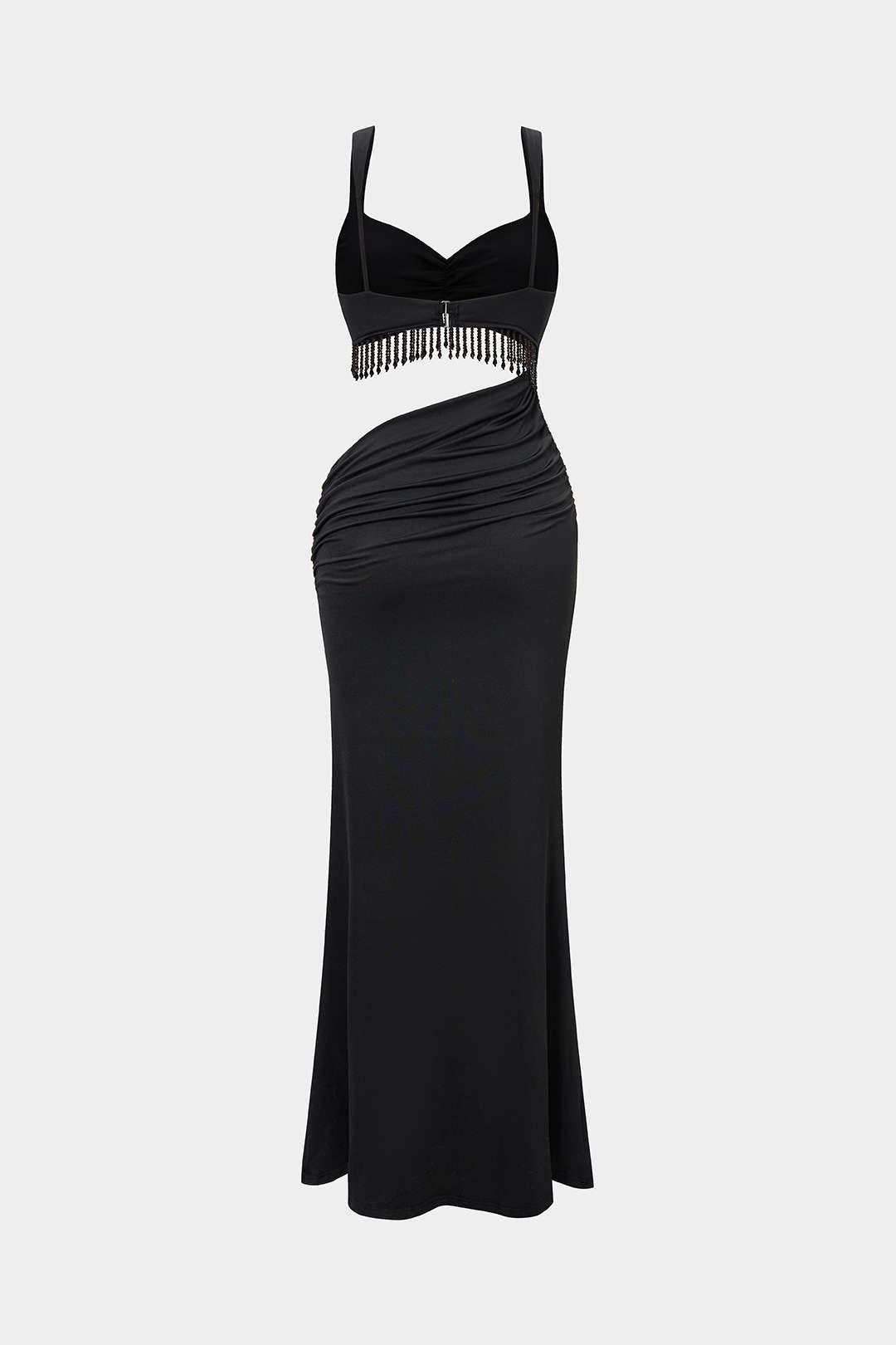 Fringe Cut Out Slip Sleeveless Maxi Dress