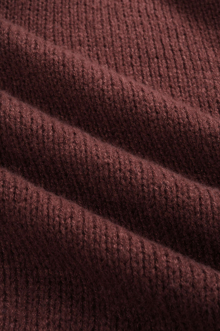 Knit Round Neck Tie-Up Cardigan