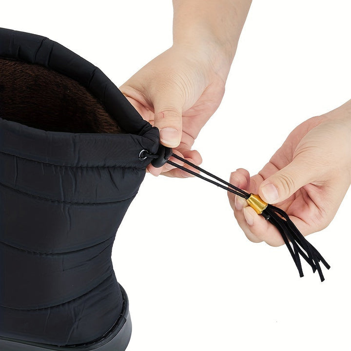 Calanthe™ | Quilted tassel-drawstring mid-calf winter boots