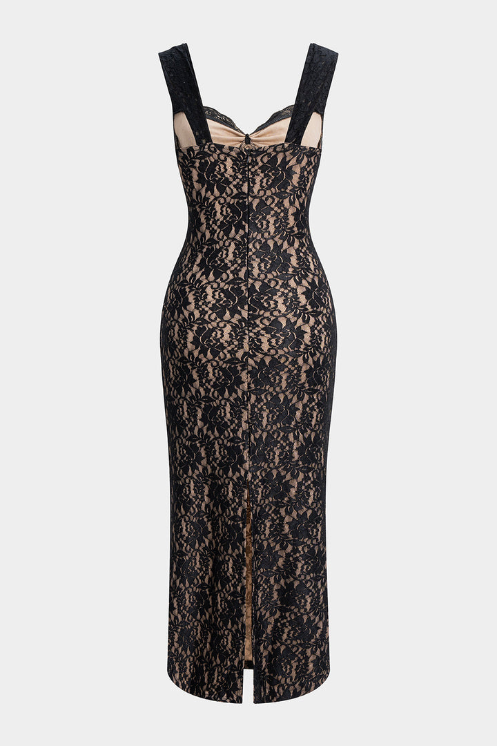 Lace Slip Sleeveless Maxi Dress