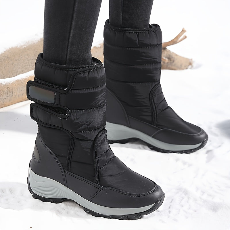 Cassandra™ | Quilted hook-and-loop mid-calf snow boots