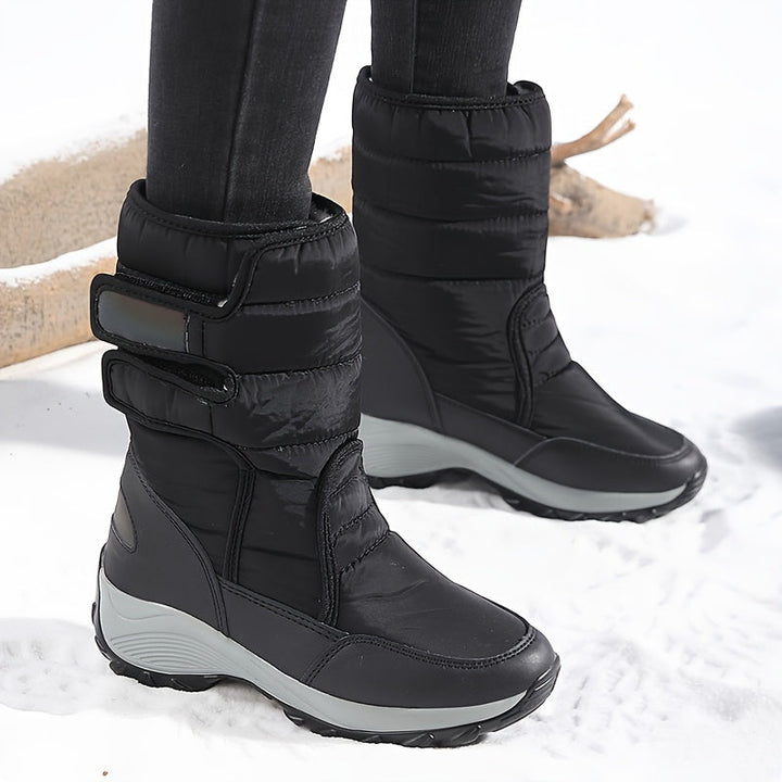 Cassandra™ | Quilted hook-and-loop mid-calf snow boots