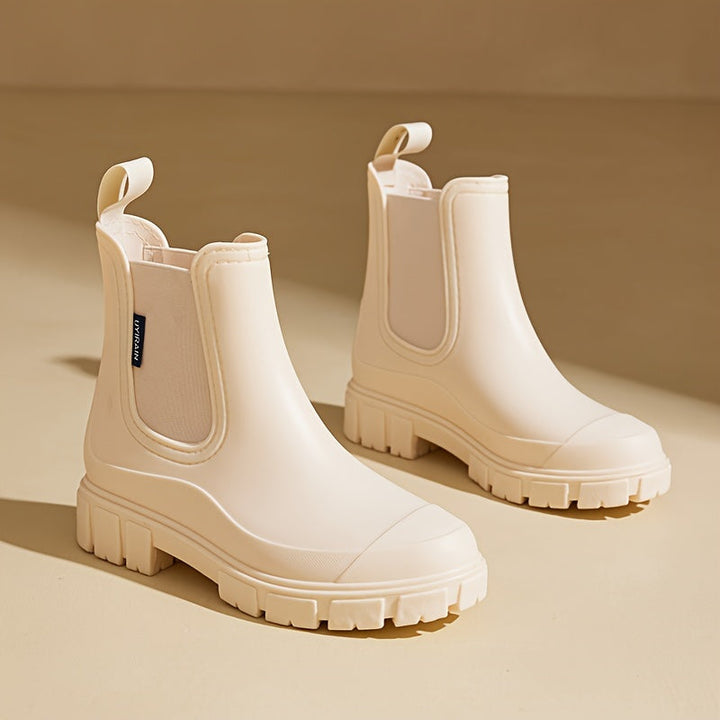 Amaranta™ | Waterproof Chelsea rubber lug-sole rain boots