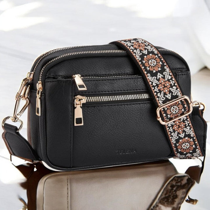 Emmie – Refined Leather Shoulder Bag with Compartments