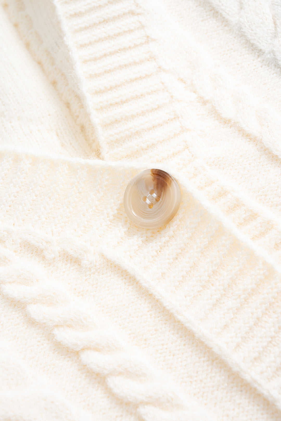 Patchwork Button Cable Sweater Cardigan