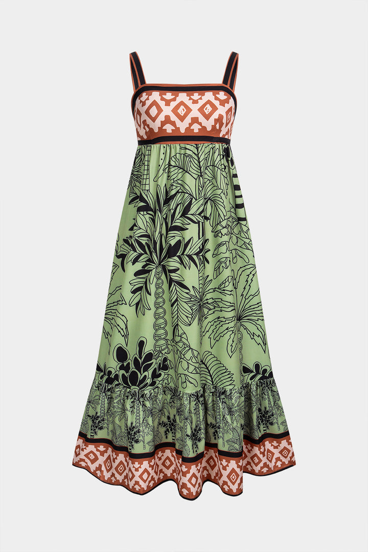 Bohemian Print Sleeveless Maxi Dress