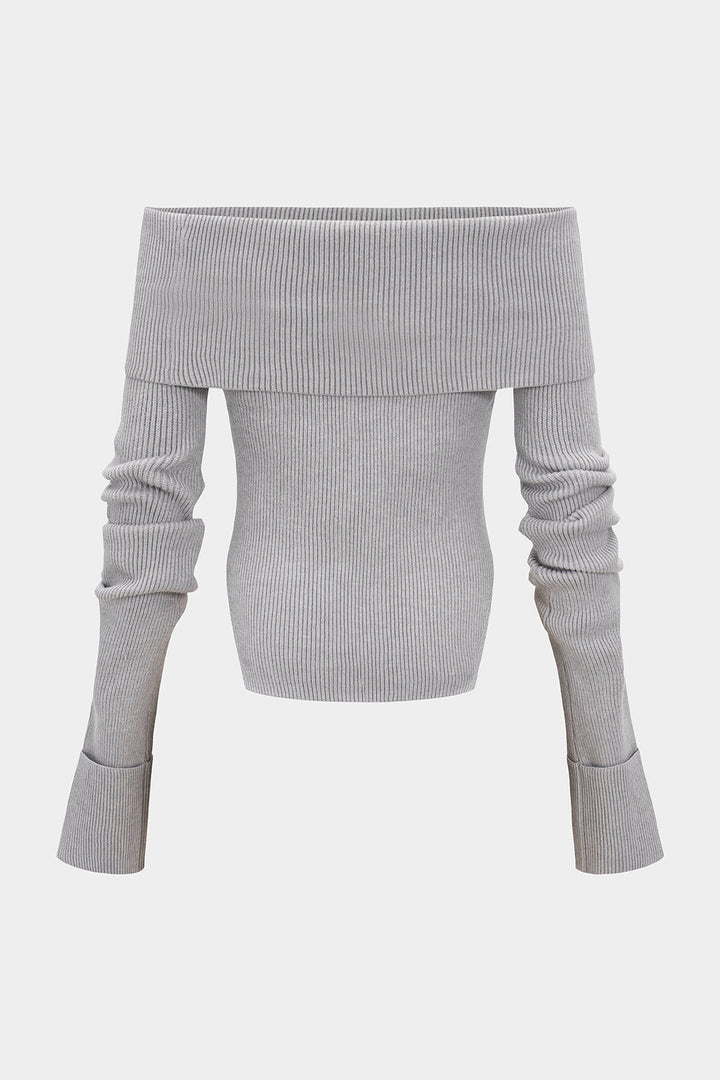 Knit Off Shoulder Long-Sleeve Top