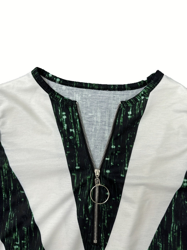 Willow™ | Colorblock Ring-Zip V-Neck Sweatshirt