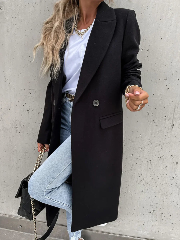 Margot™ | Double-Breasted Longline Tailored Coat