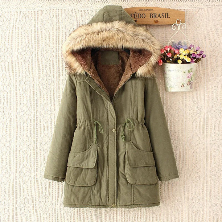 FERONA™ | Elegant Coat with Faux Fur Hood